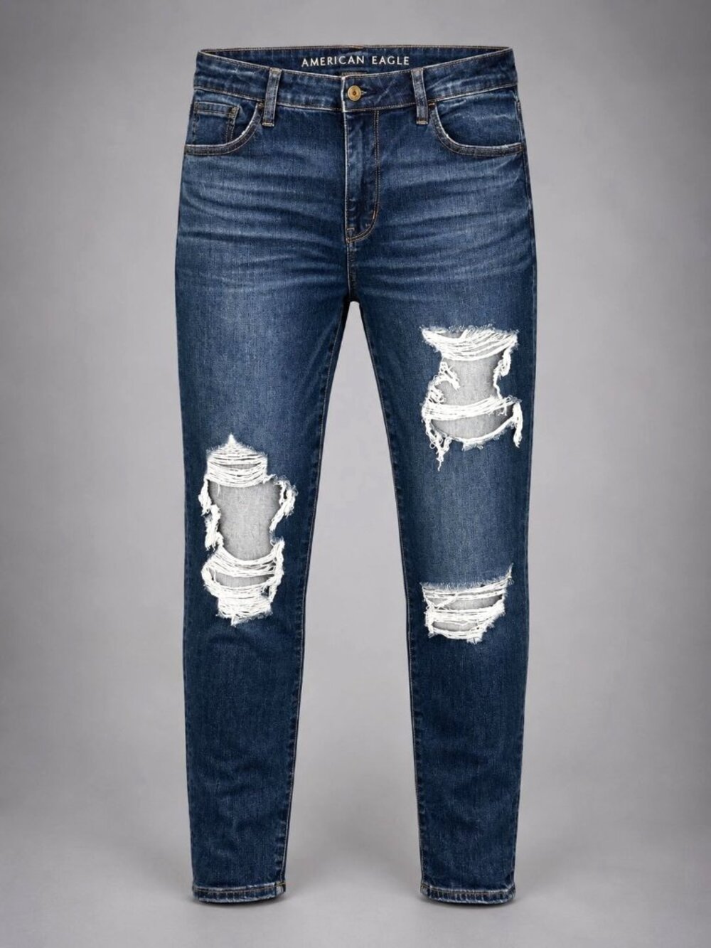 American Eagle Womens Size 12 Jeggings Next Level Stretch Distressed Denim Jeans